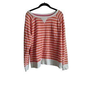 Made for Life Coral and white strip sweater
